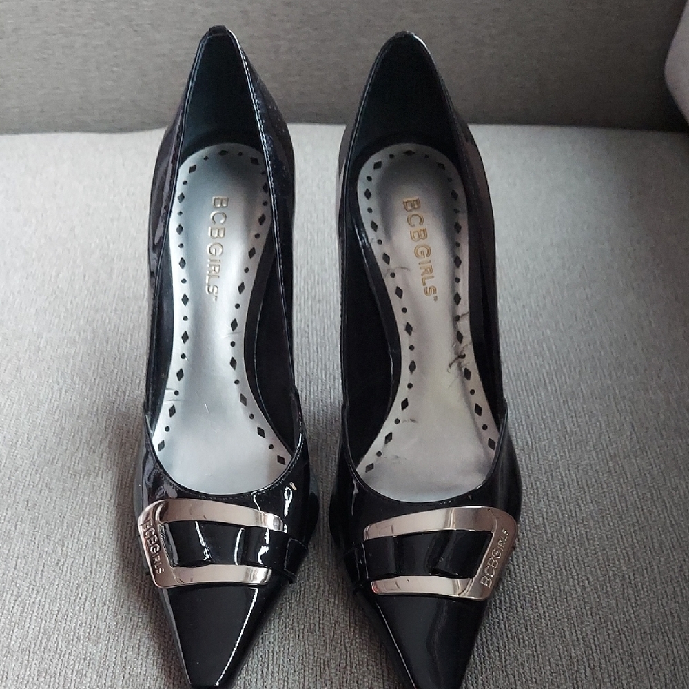 BCBGirls Black Heels with Silver Accents